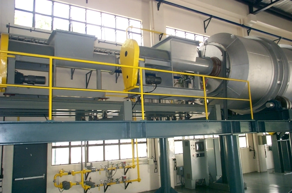 HiTemp Tech rotary kiln installation for an industrial waste-processing system
